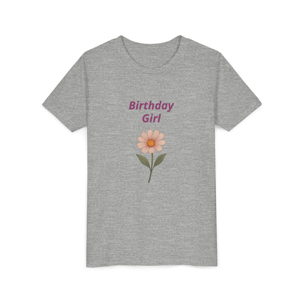 Birthday Girl Youth Tee — Floral Daisy Kids Birthday Shirt
