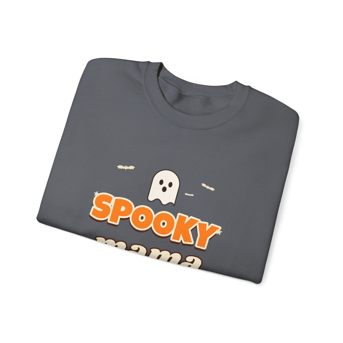 Spooky Mama Halloween Sweatshirt — Retro Pumpkin & Ghost Crewneck for Moms