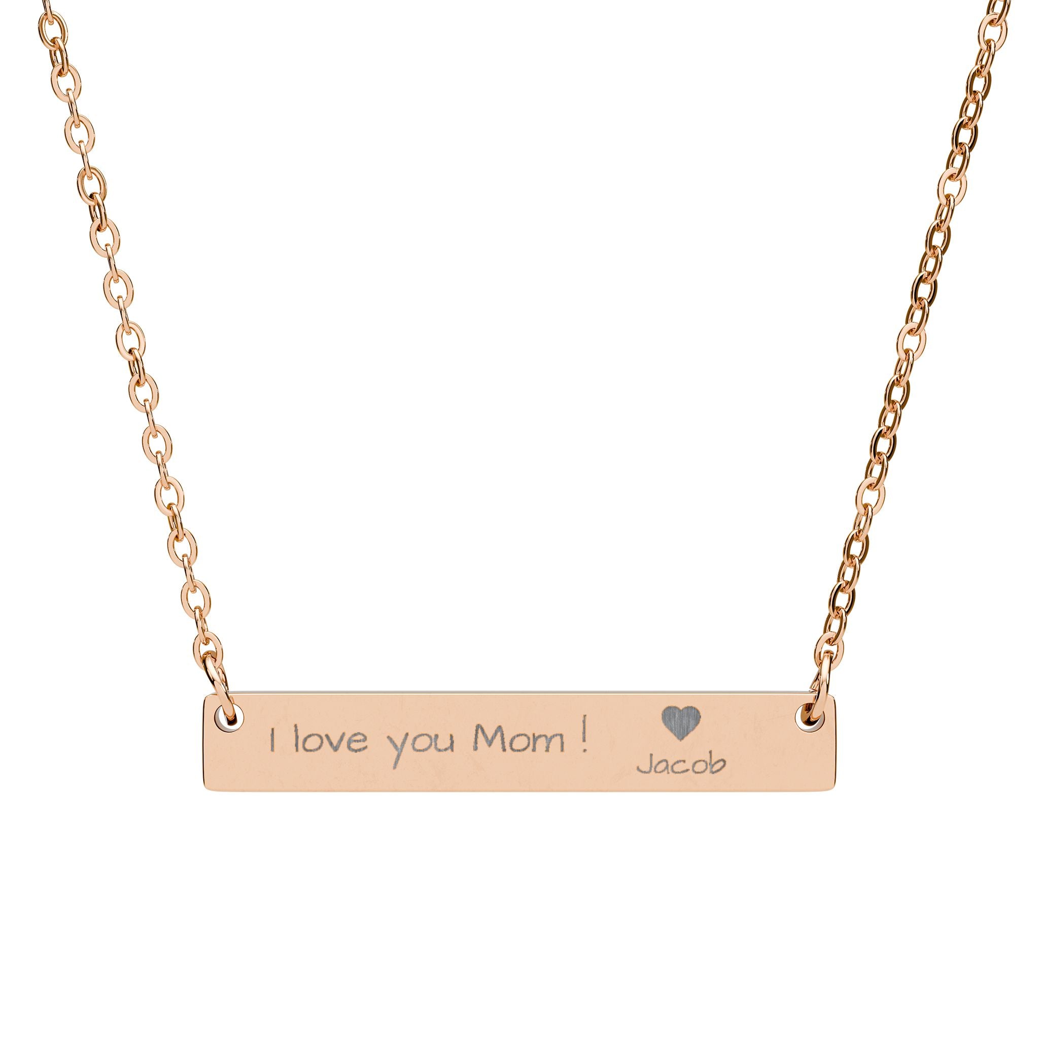 Engraved Horizontal Bar Necklace | Personalized Name Plate