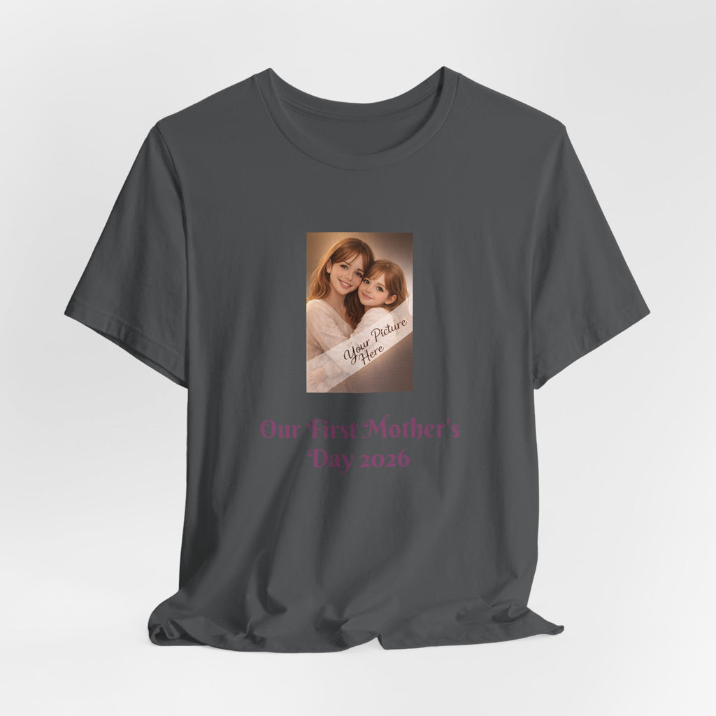 Our First Mother's Day Photo Tee — Personalized Floral Mother's Day T-Shirt