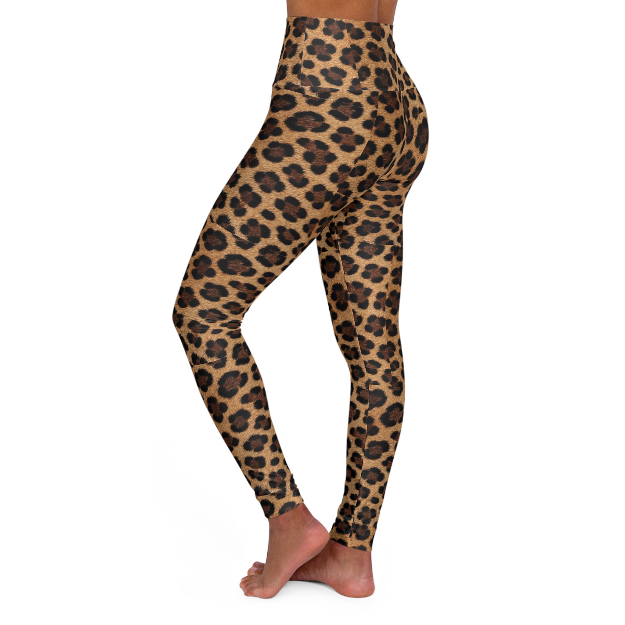 Leopard Print High-Waist Yoga Leggings — Stretchy Animal-Pattern Activewear