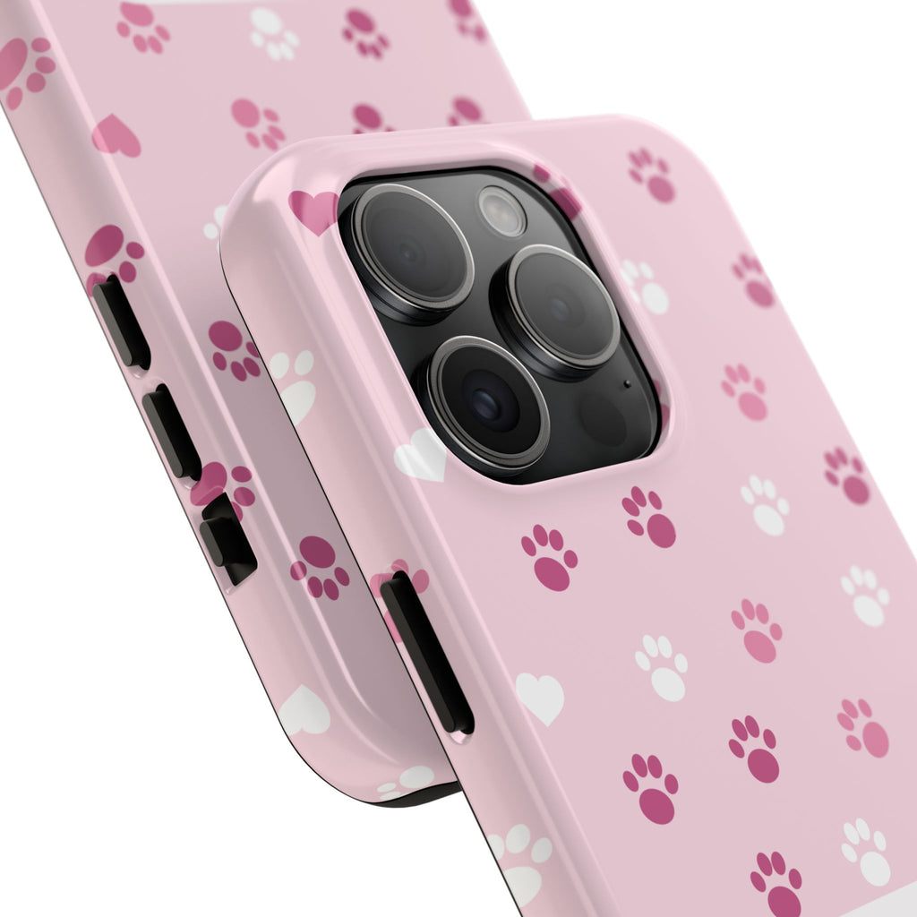 Paw Print Phone Case — Love You Fur-Ever Pink Tough Case for iPhone & Samsung