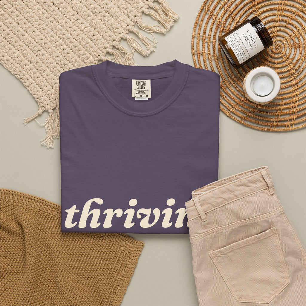 Thriving (Lying) Shirt — Funny Burnout Tee for Adults