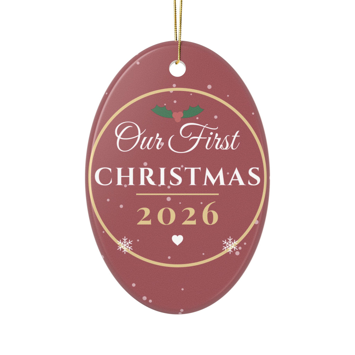 Our First Christmas 2026 Ornament — Ceramic Keepsake for Couples & New Families
