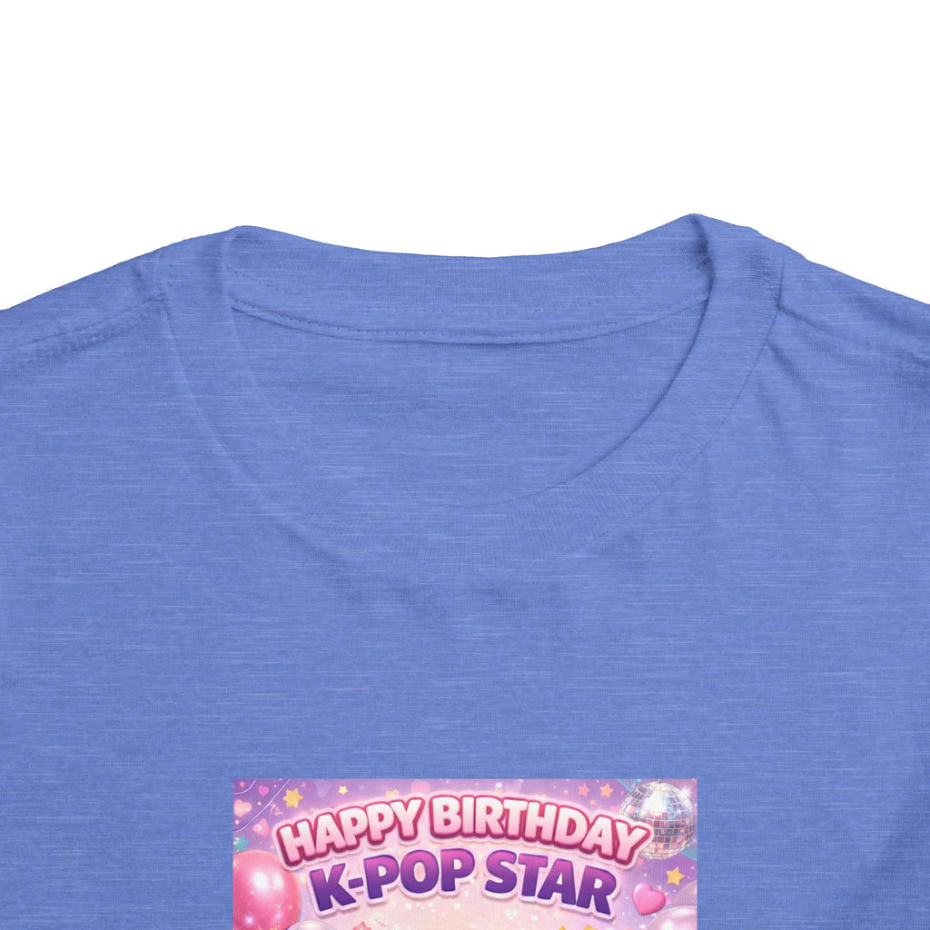 Toddler Tee — "Happy Birthday K-Pop Star" Pink Birthday Photo Shirt - Upload your own picture