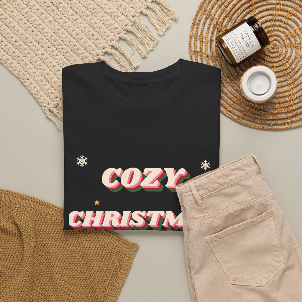 Cozy Christmas Vibes Tee — Retro 70s Groovy Holiday T-Shirt