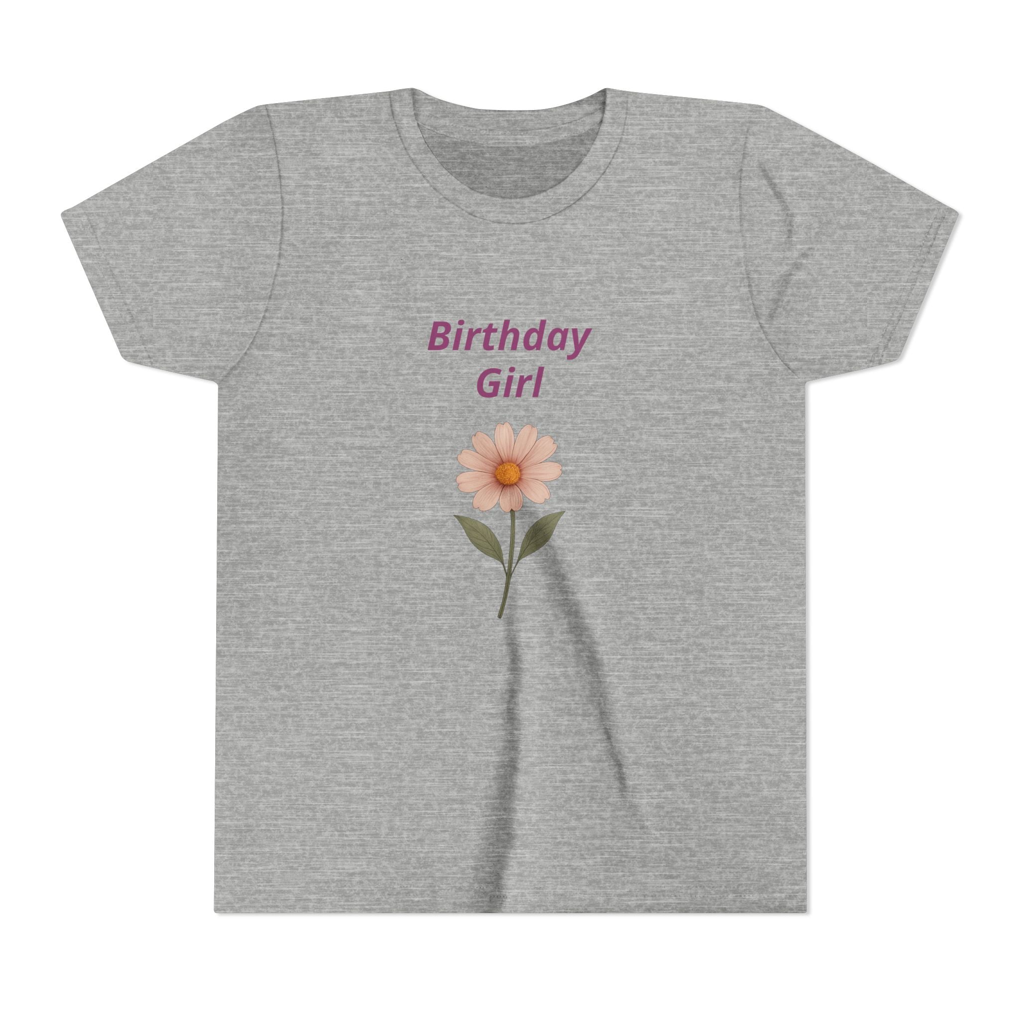 Birthday Girl Youth Tee — Floral Daisy Kids Birthday Shirt