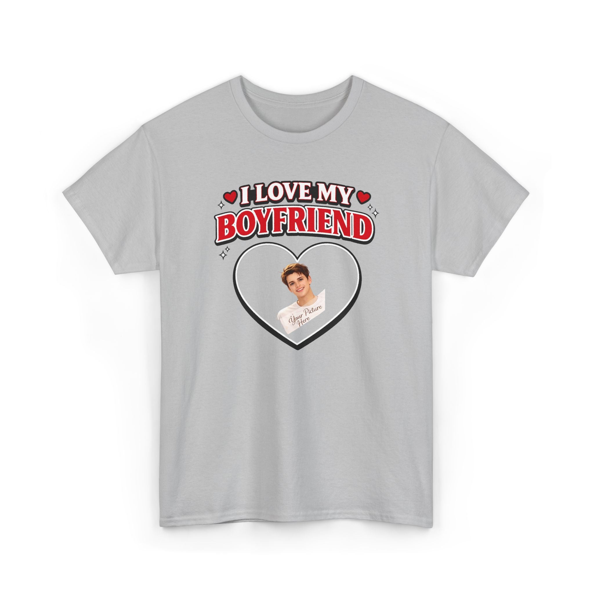 Valentine Day Gift - Unisex Heavy Cotton Tee - Add your own picture.