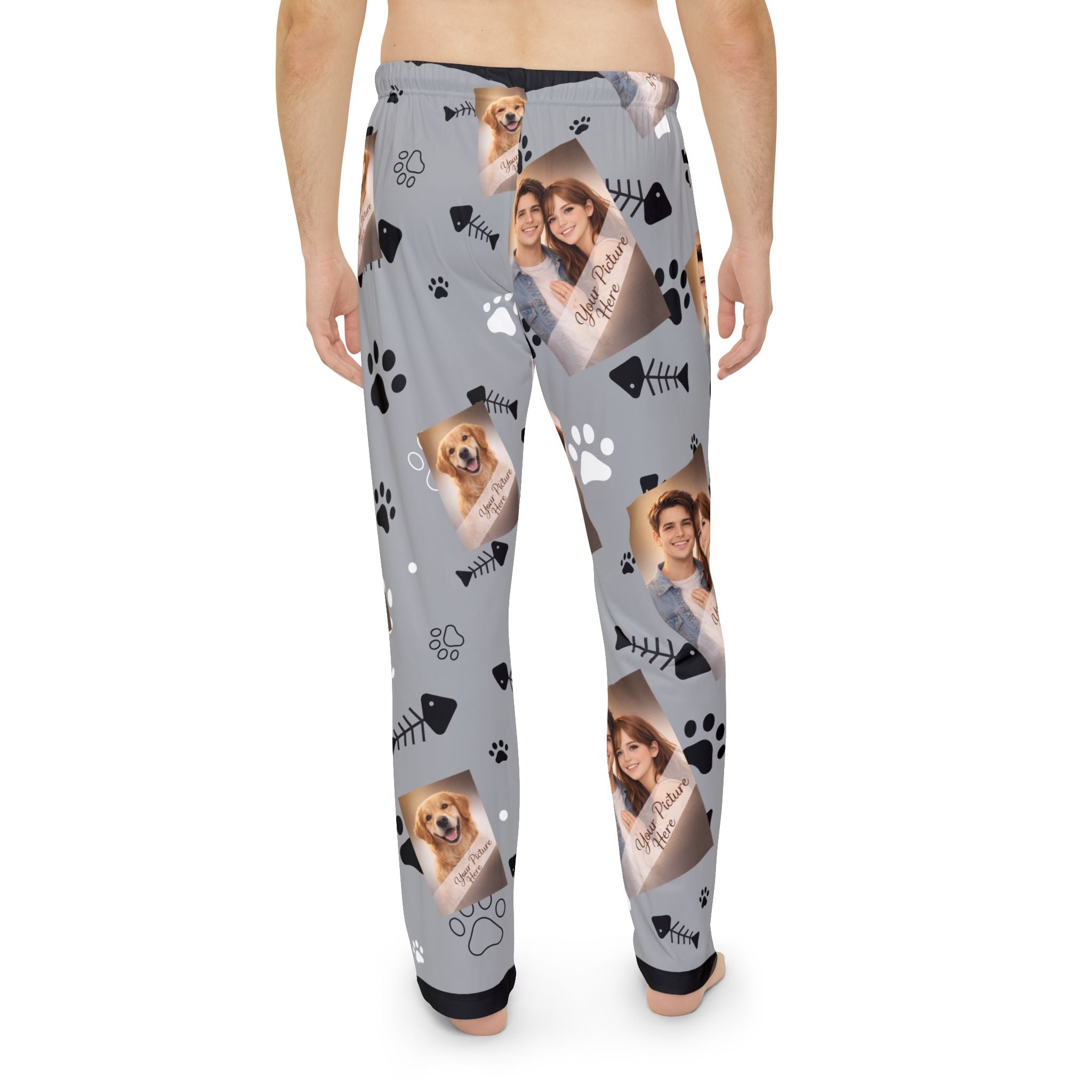 Personalized Photo Pet Pajama Pants . Custom Couple and  Dog Print Sleepwear