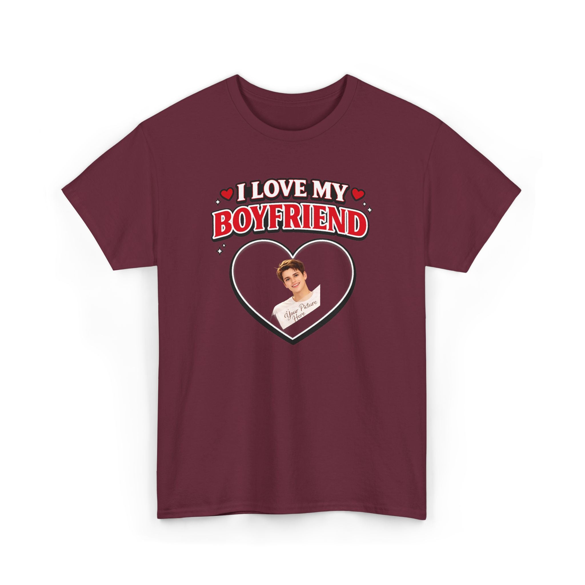 Valentine Day Gift - Unisex Heavy Cotton Tee - Add your own picture.