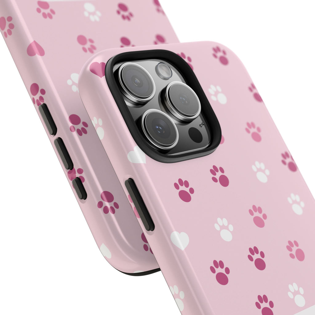 Paw Print Phone Case — Love You Fur-Ever Pink Tough Case for iPhone & Samsung