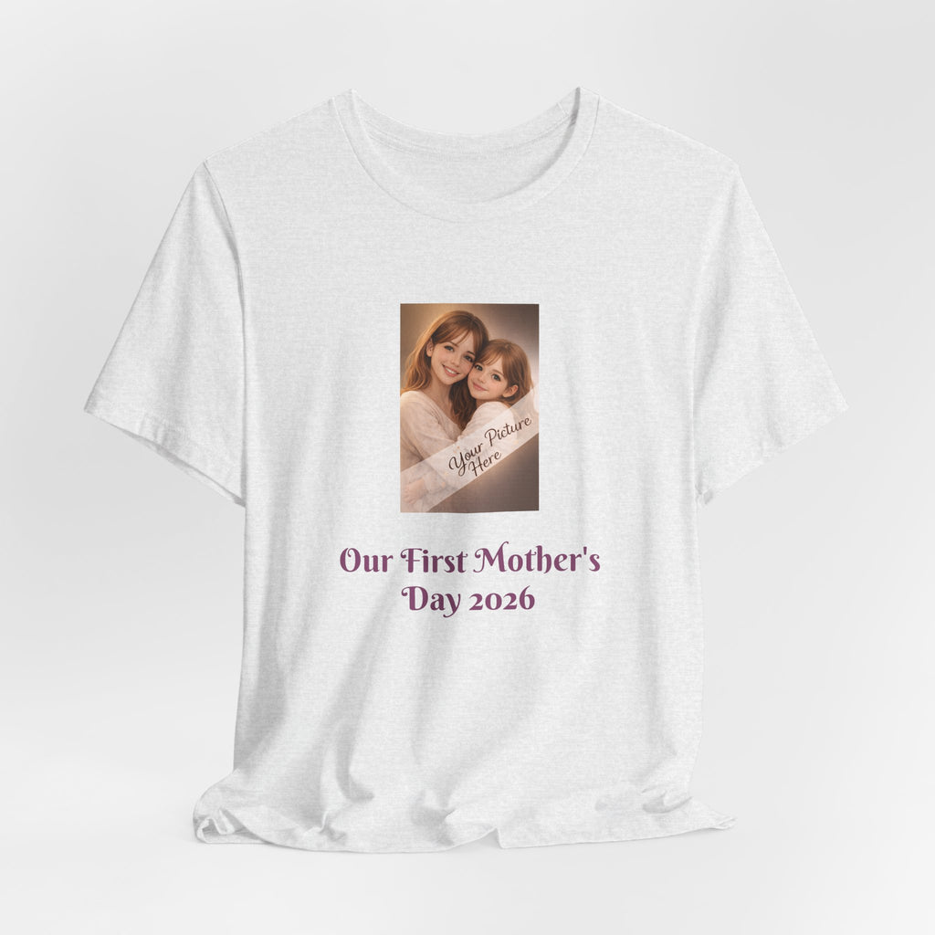 Our First Mother's Day Photo Tee — Personalized Floral Mother's Day T-Shirt