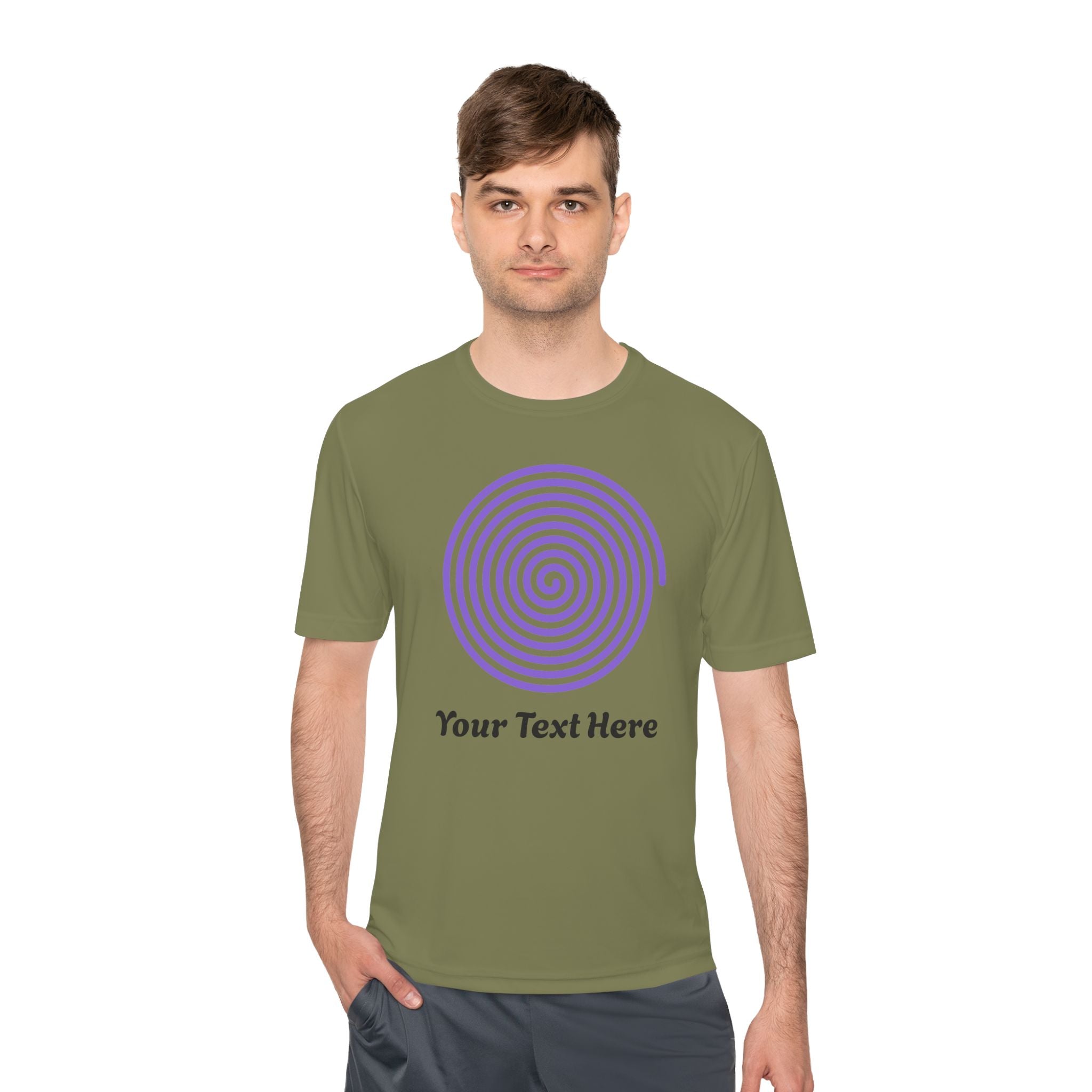 Hypnotic Spiral Tee – Customizable Purple Spiral T-Shirt