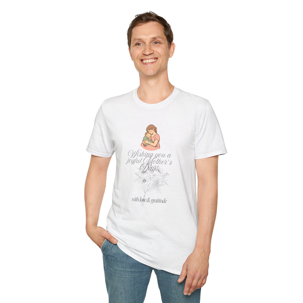 Mother’s Day T-Shirt – "Wishing you a joyful Mother’s Day" Floral Design