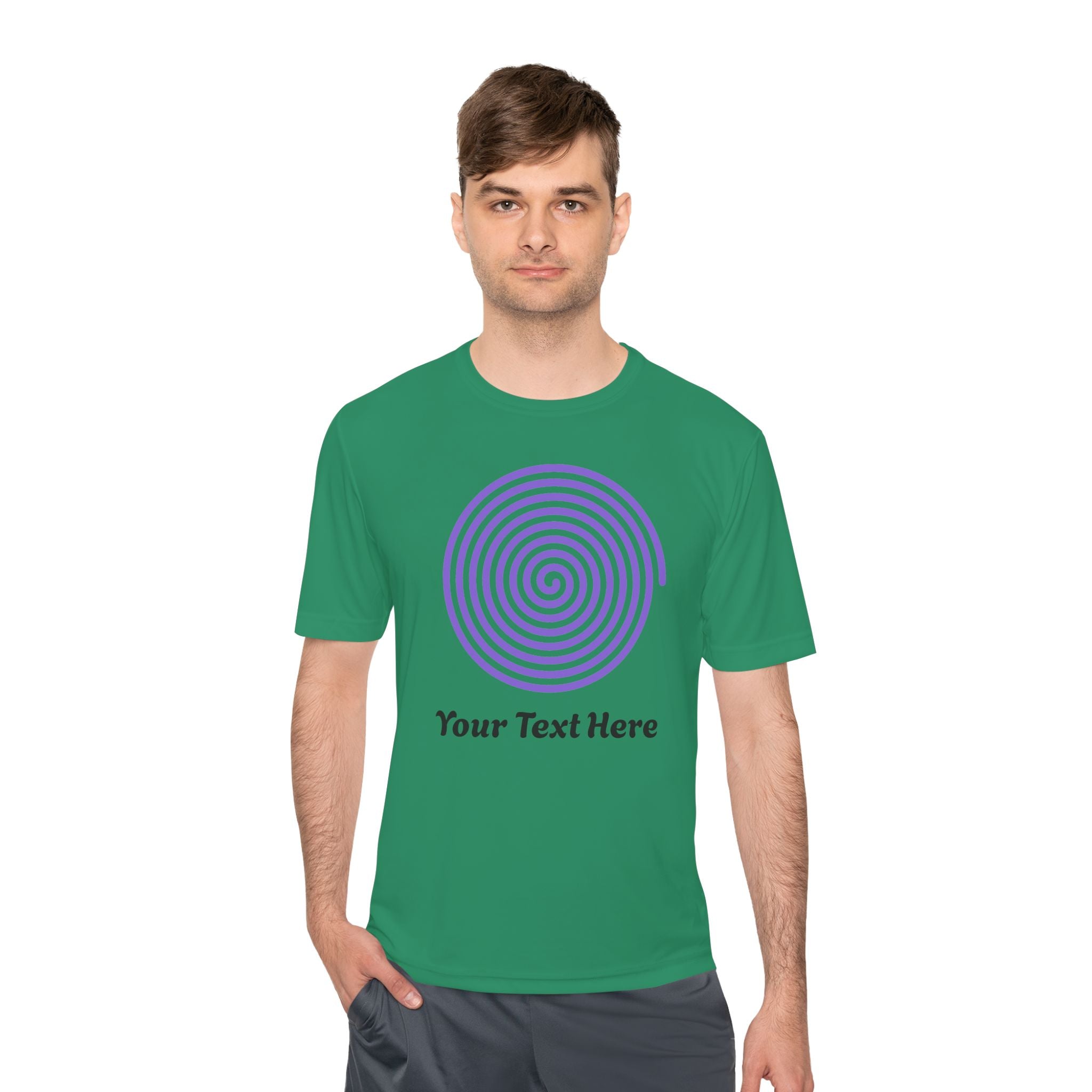 Hypnotic Spiral Tee – Customizable Purple Spiral T-Shirt