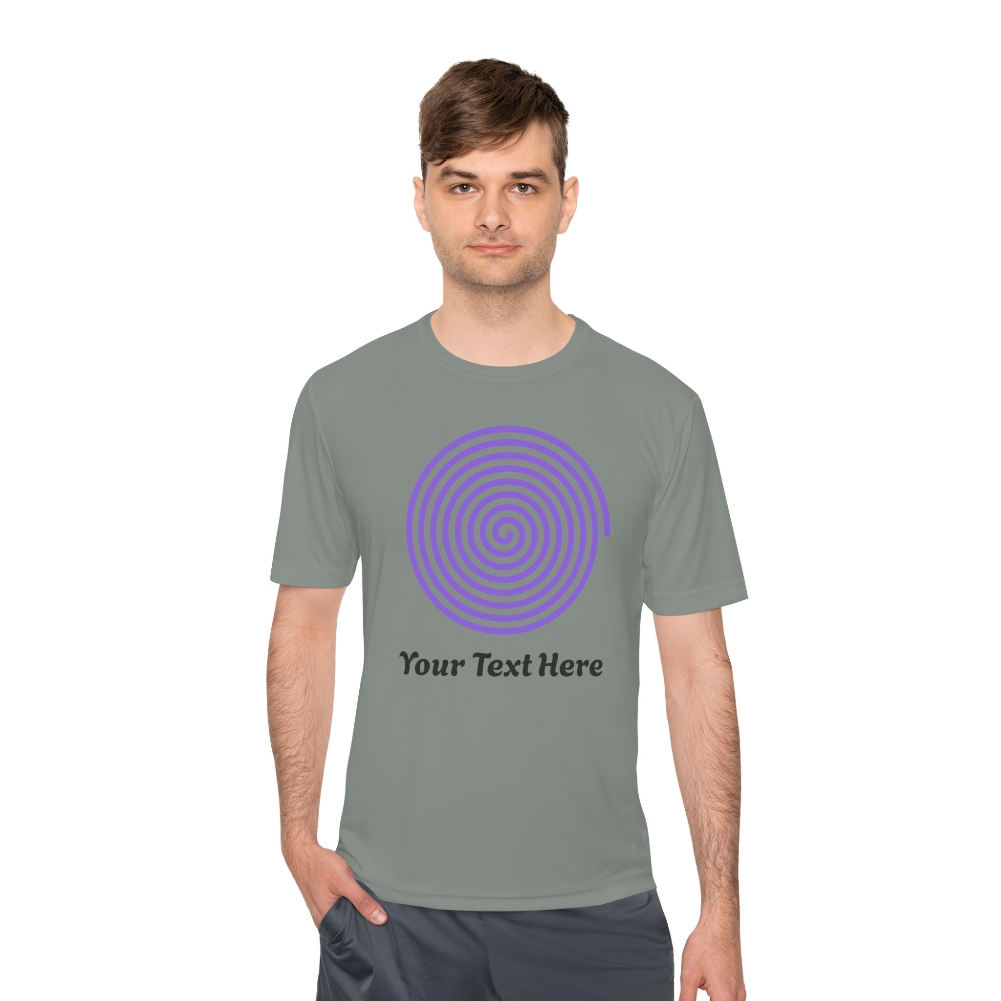 Hypnotic Spiral Tee – Customizable Purple Spiral T-Shirt