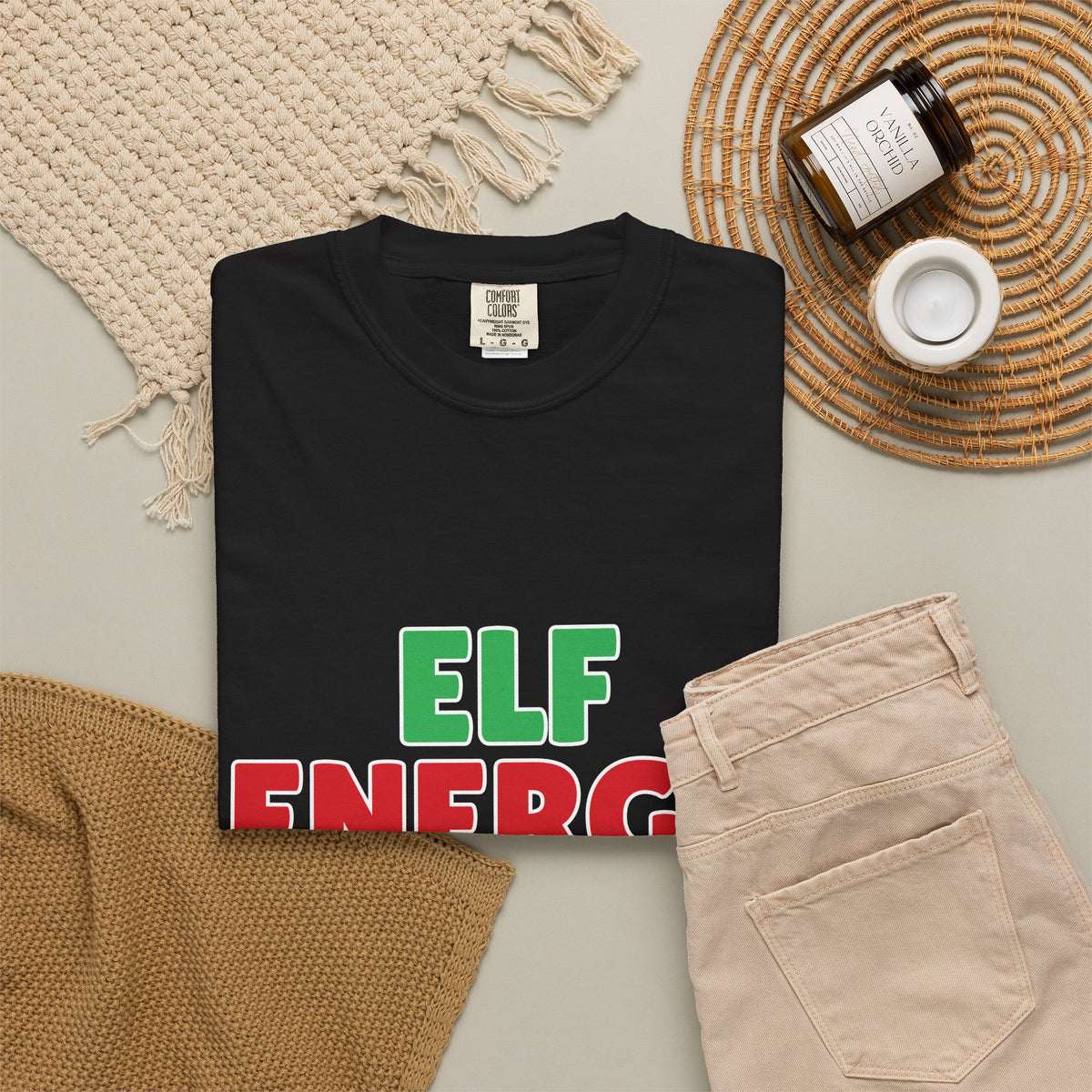 Elf Energy Only Shirt — Funny Christmas Tee