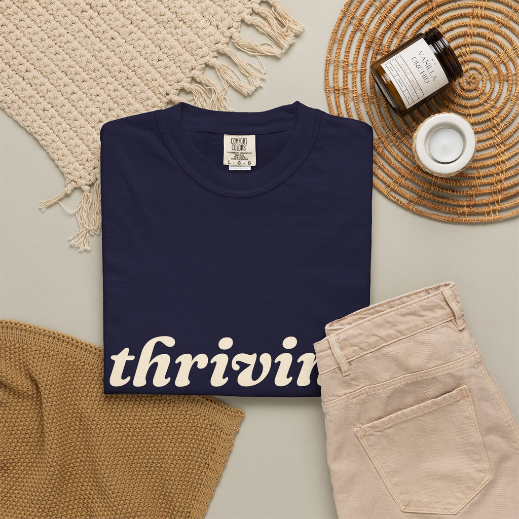 Thriving (Lying) Shirt — Funny Burnout Tee for Adults