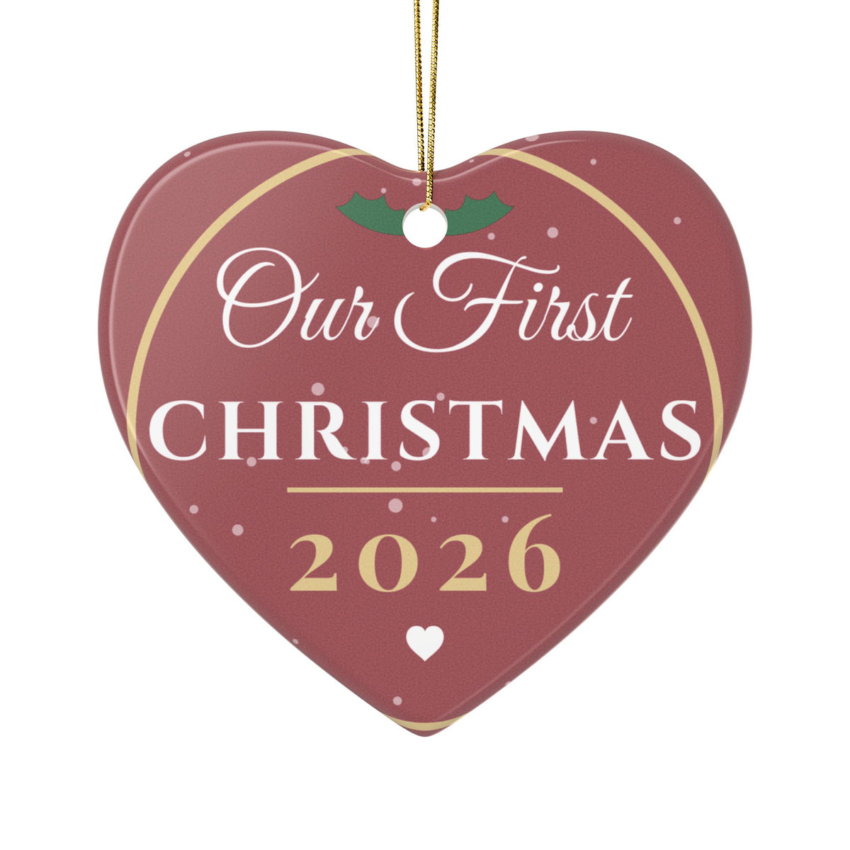 Our First Christmas 2026 Ornament — Ceramic Keepsake for Couples & New Families