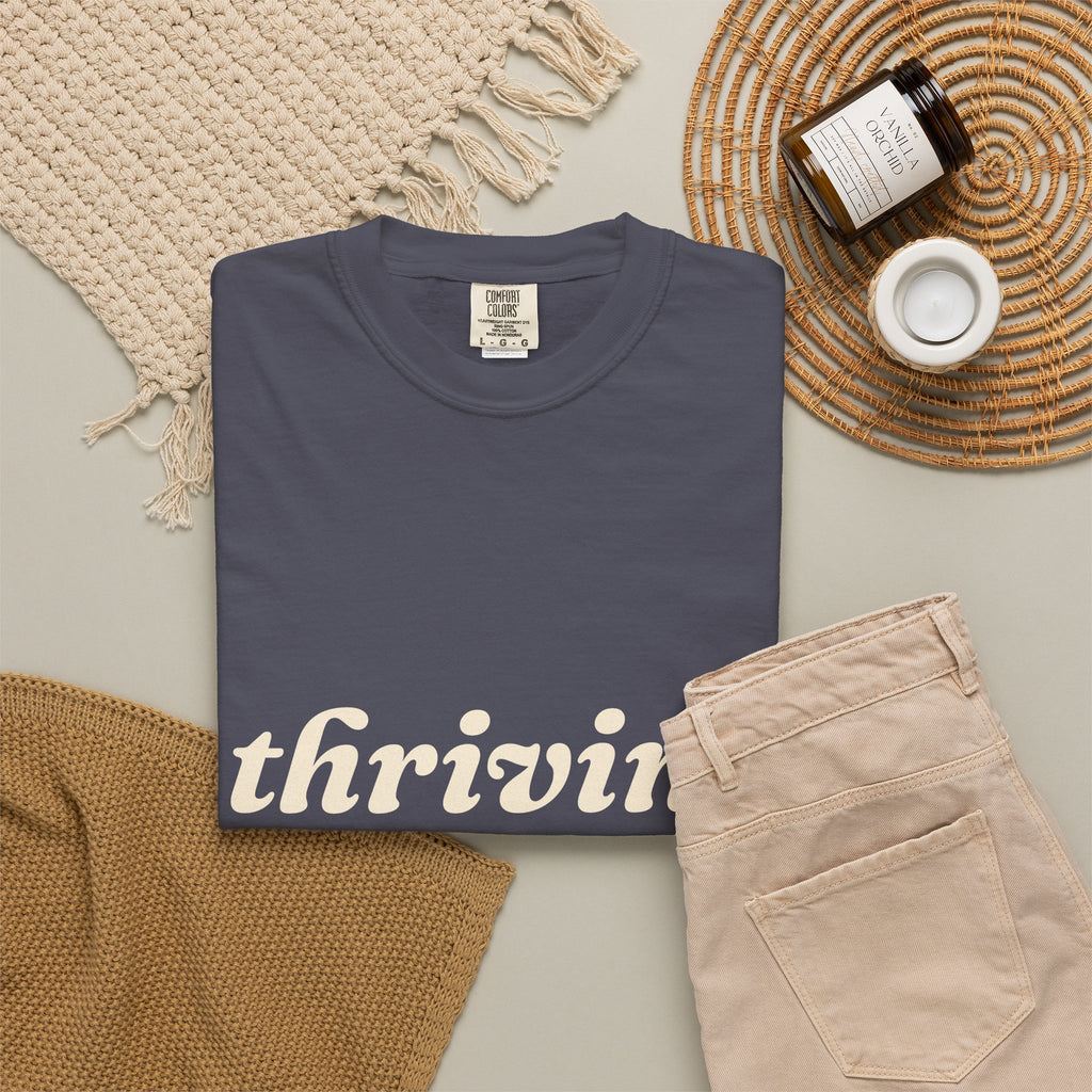 Thriving (Lying) Shirt — Funny Burnout Tee for Adults