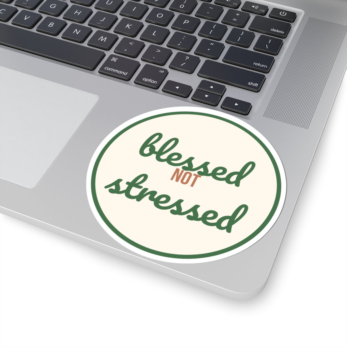 Blessed Not Stressed Sticker — Cute Christian Faith Vinyl Decal