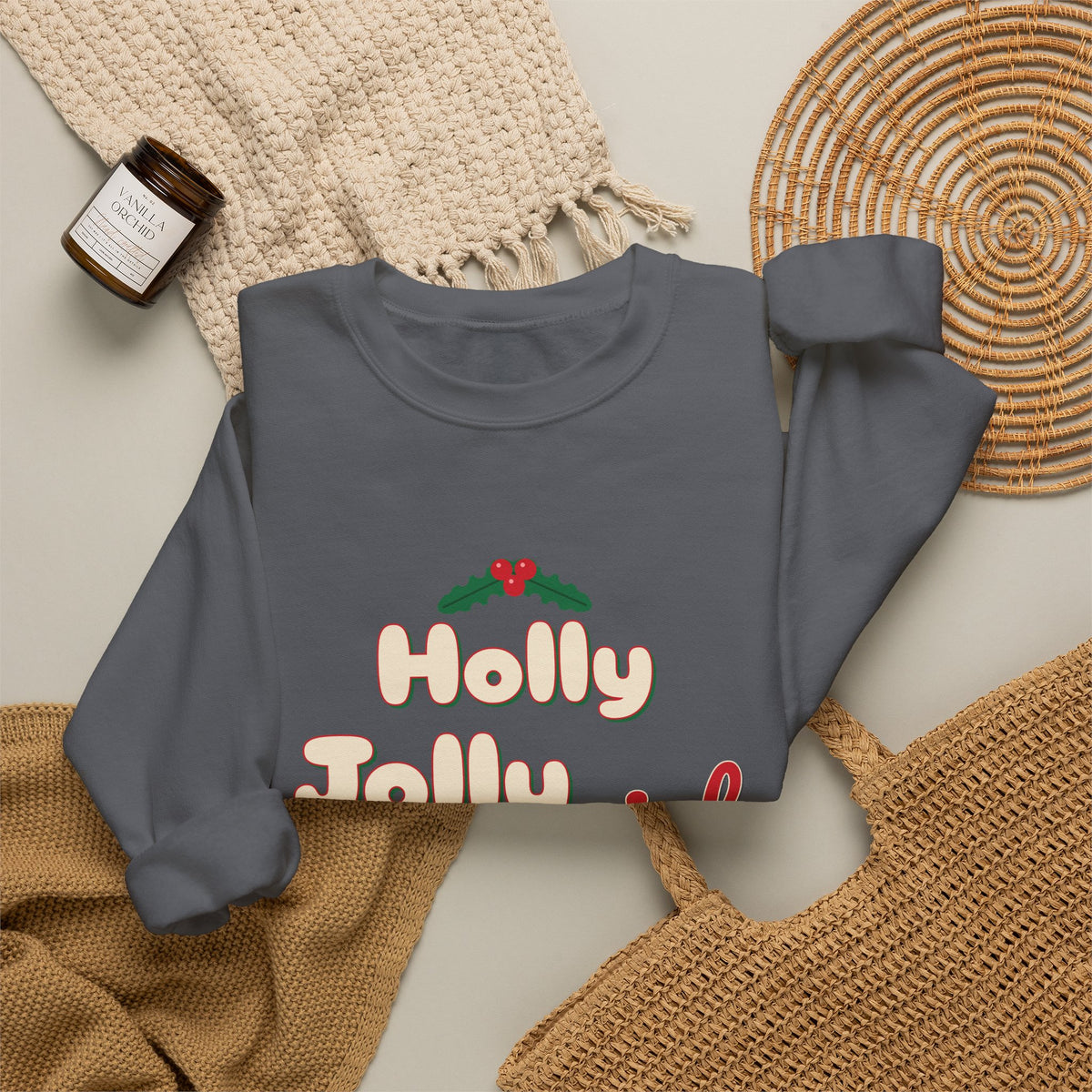 Holly Jolly-ish Sweatshirt — Funny Retro Christmas Crewneck