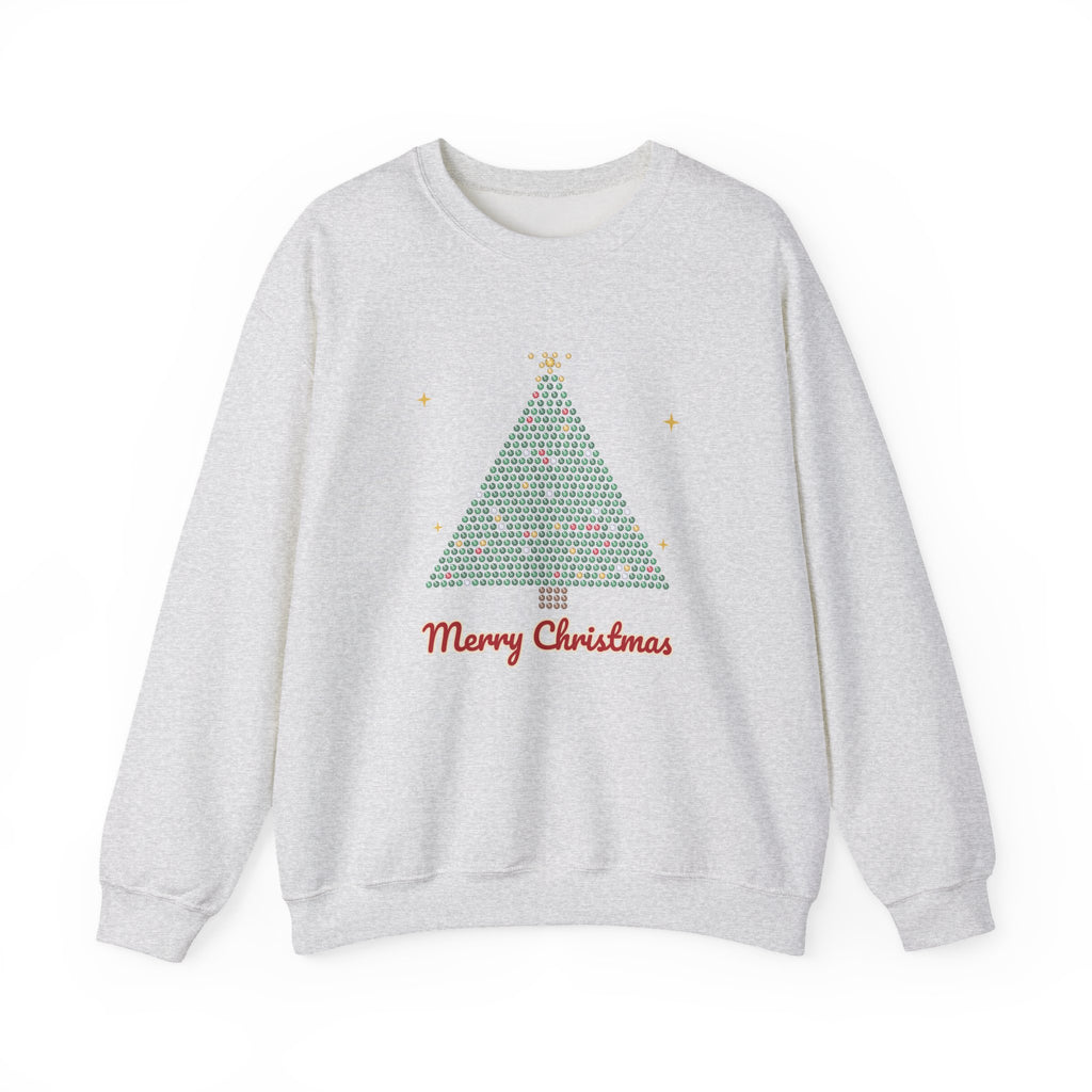 Faux Rhinestone Christmas Tree Sweatshirt — Sparkly Bling Look Merry Christmas Crewneck