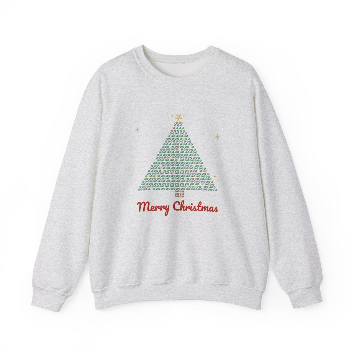 Faux Rhinestone Christmas Tree Sweatshirt — Sparkly Bling Look Merry Christmas Crewneck