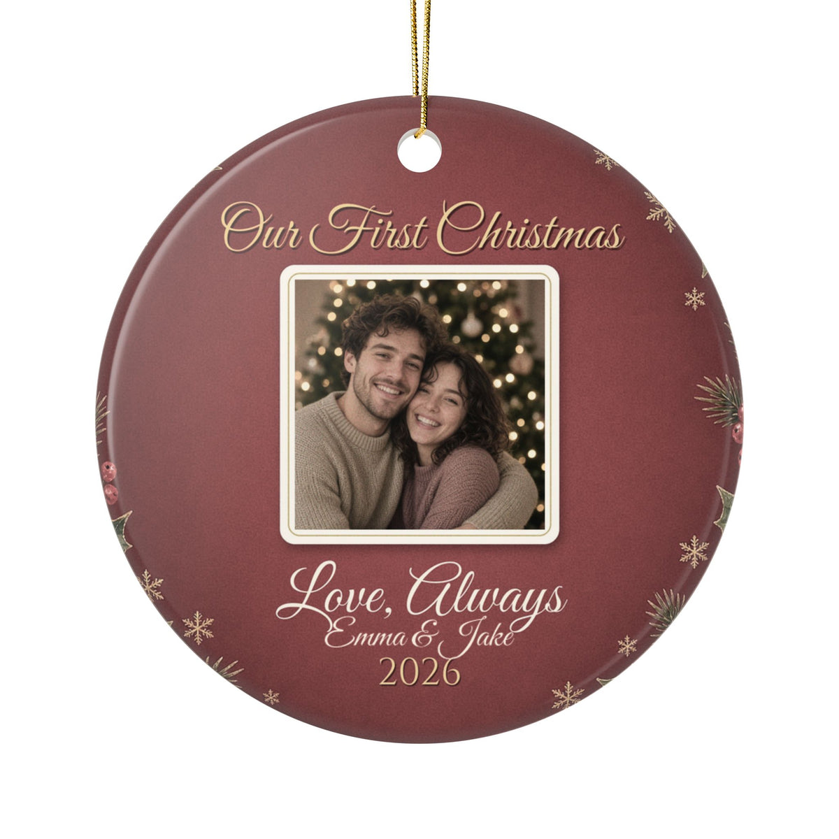 Our First Christmas 2026 Ornament — Ceramic Couple Keepsake