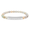 Natural Stone Stretch Bar Bracelet (Engraving)